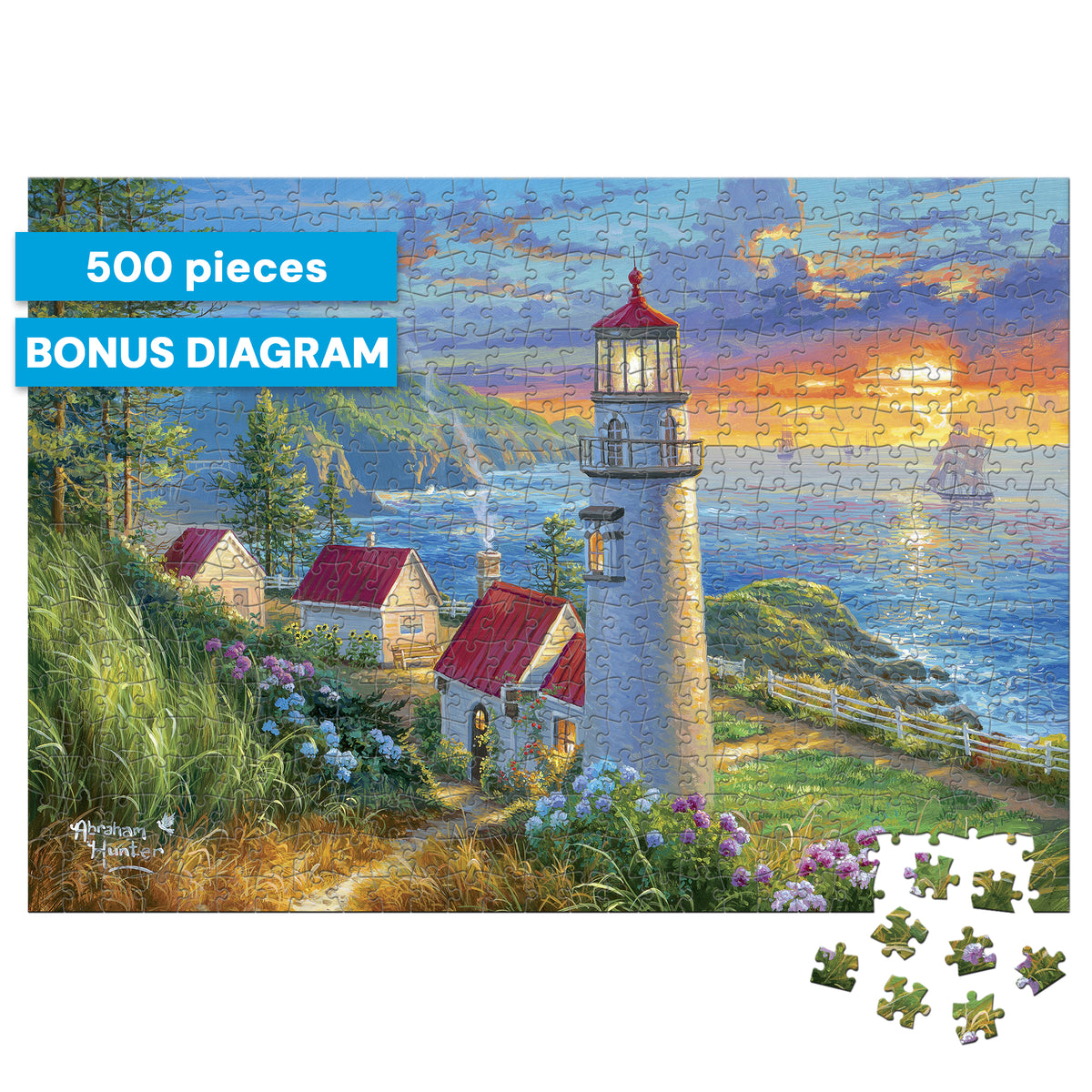 Gold Collection – Evening Watch 500 Piece Jigsaw Puzzle - Abraham Hunter