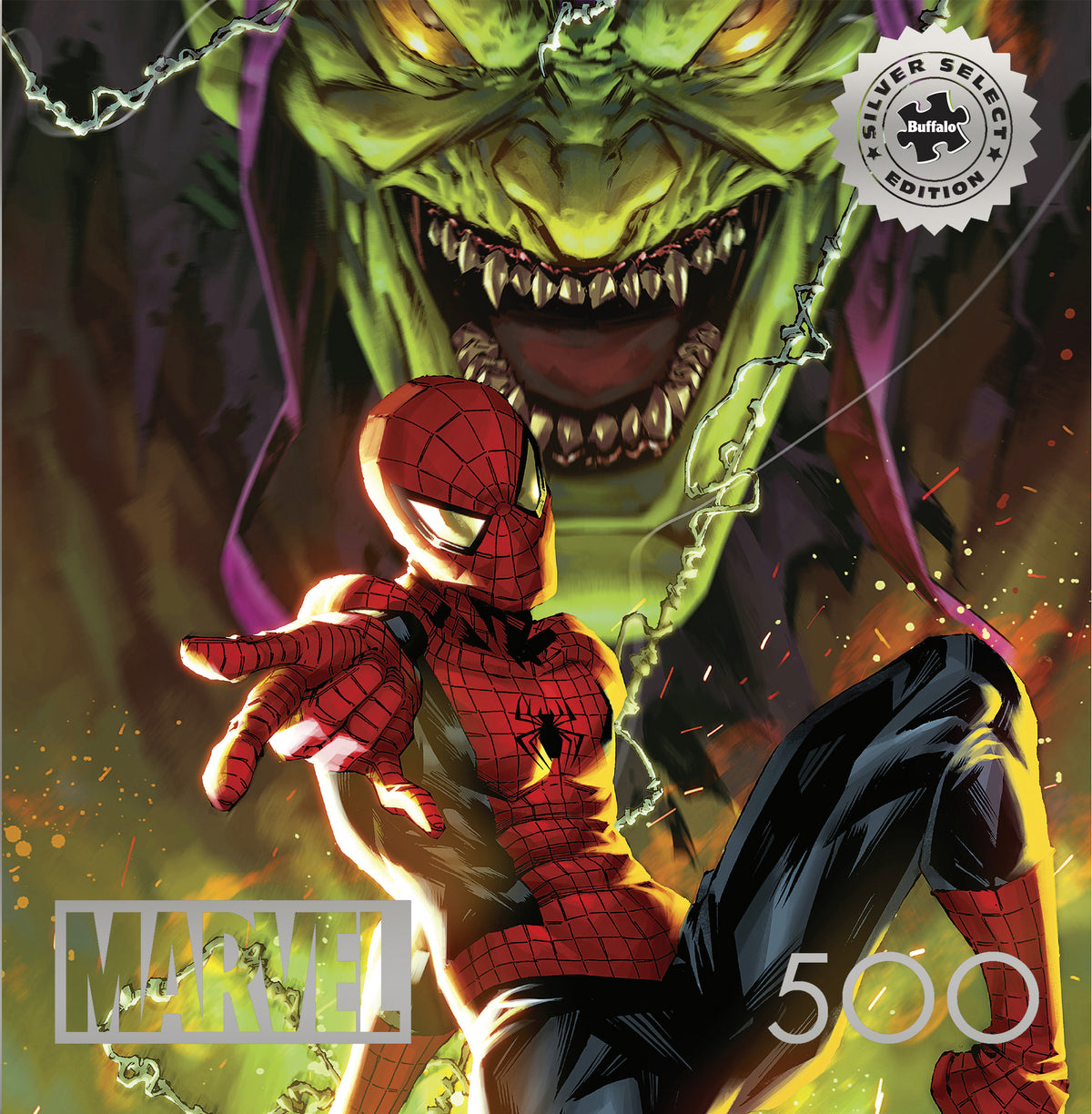 Marvel - Spider-Man and the Green Goblin - 500 Piece Noir Select Jigsaw Puzzle