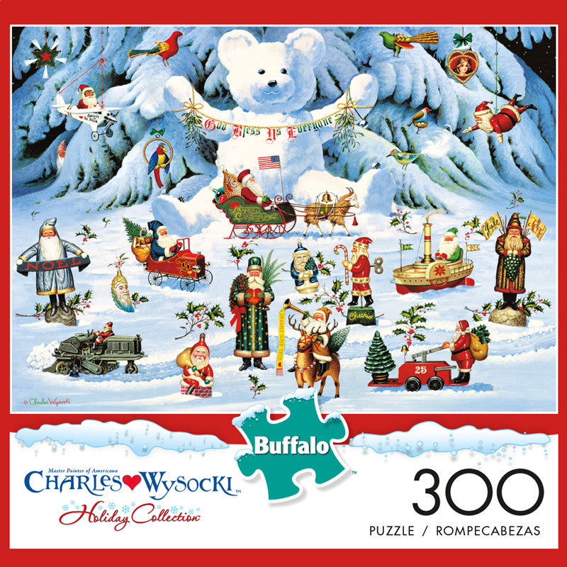 Charles Wysocki Jingle Bell Teddy & Friends 300 Large Piece Jigsaw Puzzle Box