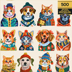 Gold Collection: Dressy Dogs, Cozy Cats 500 Piece Puzzle