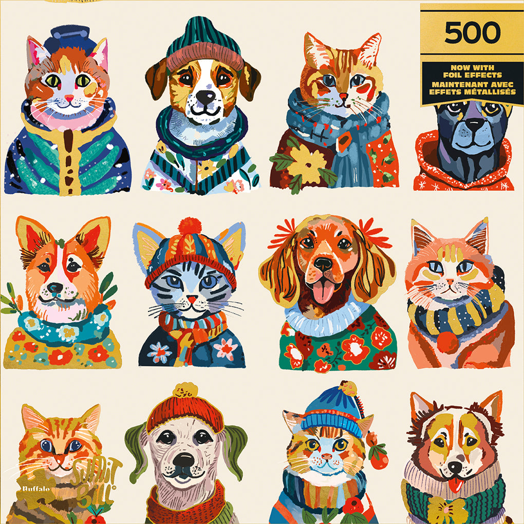 Gold Collection: Dressy Dogs, Cozy Cats 500 Piece Puzzle