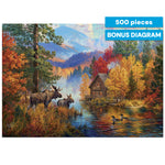 Gold Collection – Adirondack Lake 500 Piece Jigsaw Puzzle - Abraham Hunter