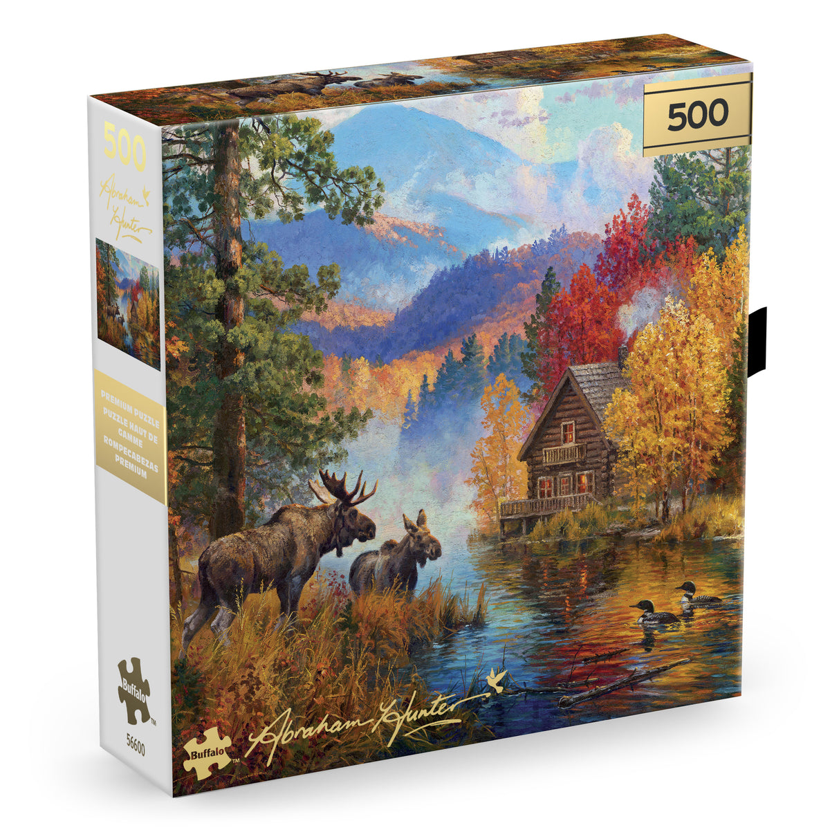 Gold Collection – Adirondack Lake 500 Piece Jigsaw Puzzle - Abraham Hunter