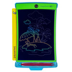 Magic Sketch™ Kids Drawing Kit front view of tablet with partial drawing over drawing template