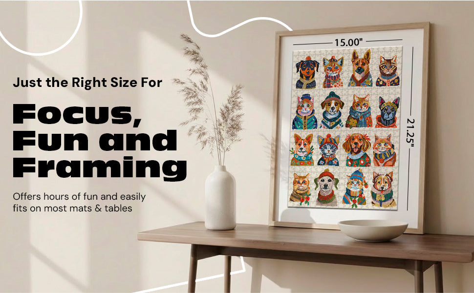 Gold Collection: Dressy Dogs, Cozy Cats 500 Piece Puzzle