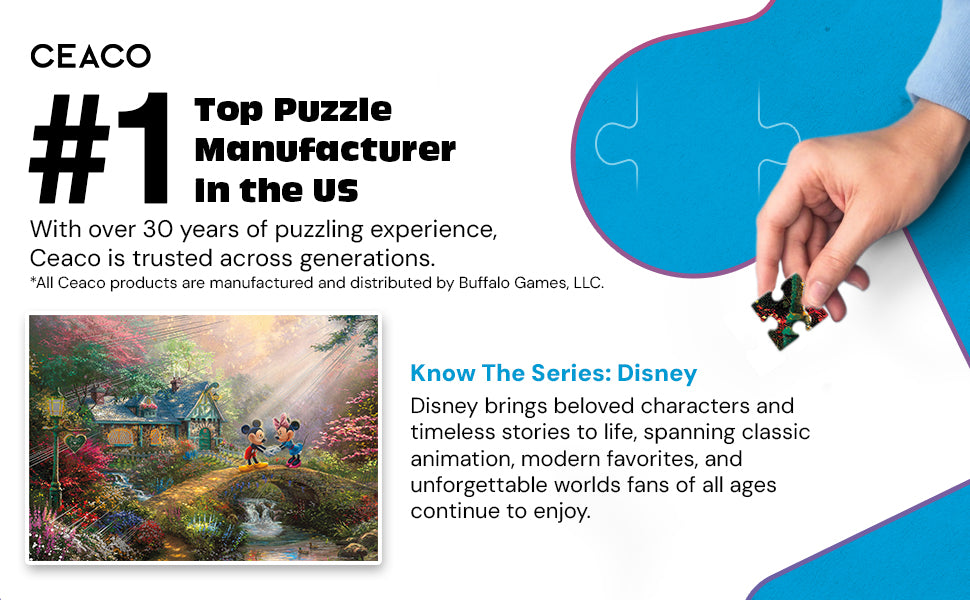 Silver Select: Mickey + Minnie Sweetheart Bridge, Thomas Kinkade Disney Dreams 500 Piece Puzzle