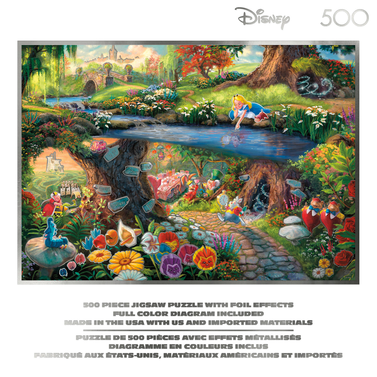 Thomas Kinkade Disney Silver Select: Alice in Wonderland 500 Piece Puzzle