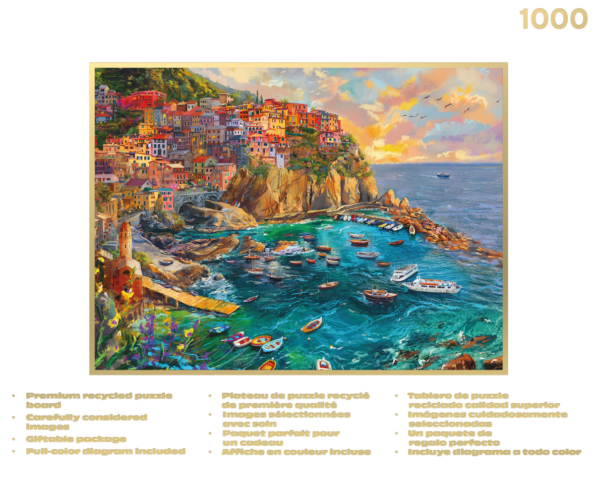 Gold Collection: Cinque Terre Seas – 1000 Piece Jigsaw Puzzle