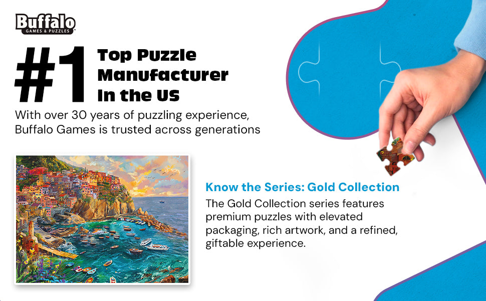 Gold Collection: Cinque Terre Seas – 1000 Piece Jigsaw Puzzle