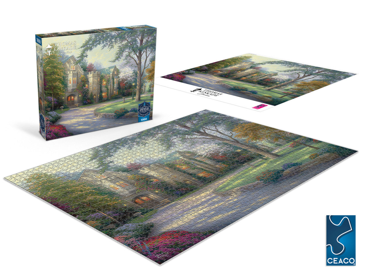 Ceaco: Sapphire Select: Thomas Kinkade - Beyond Summer Gate 1000 Piece Puzzle (Premium Blue Board)
