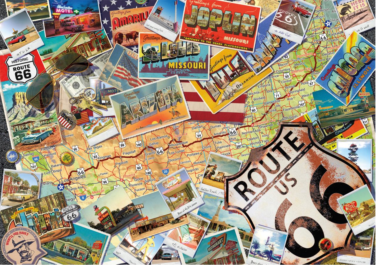 Route 66 Map 300 Large Piece Puzzle