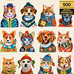 Gold Collection: Dressy Dogs, Cozy Cats 500 Piece Puzzle