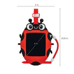 Sketch Pals™ Doodle Board - Ivy the Ladybug - front view with screen and board dimensions displayed
