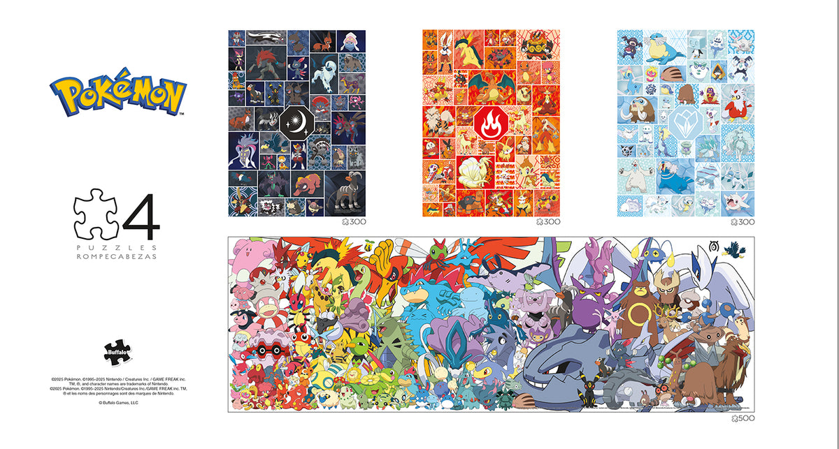 Ceaco - Pokémon 4 in 1 - 300 & 500 piece Jigsaw Puzzle