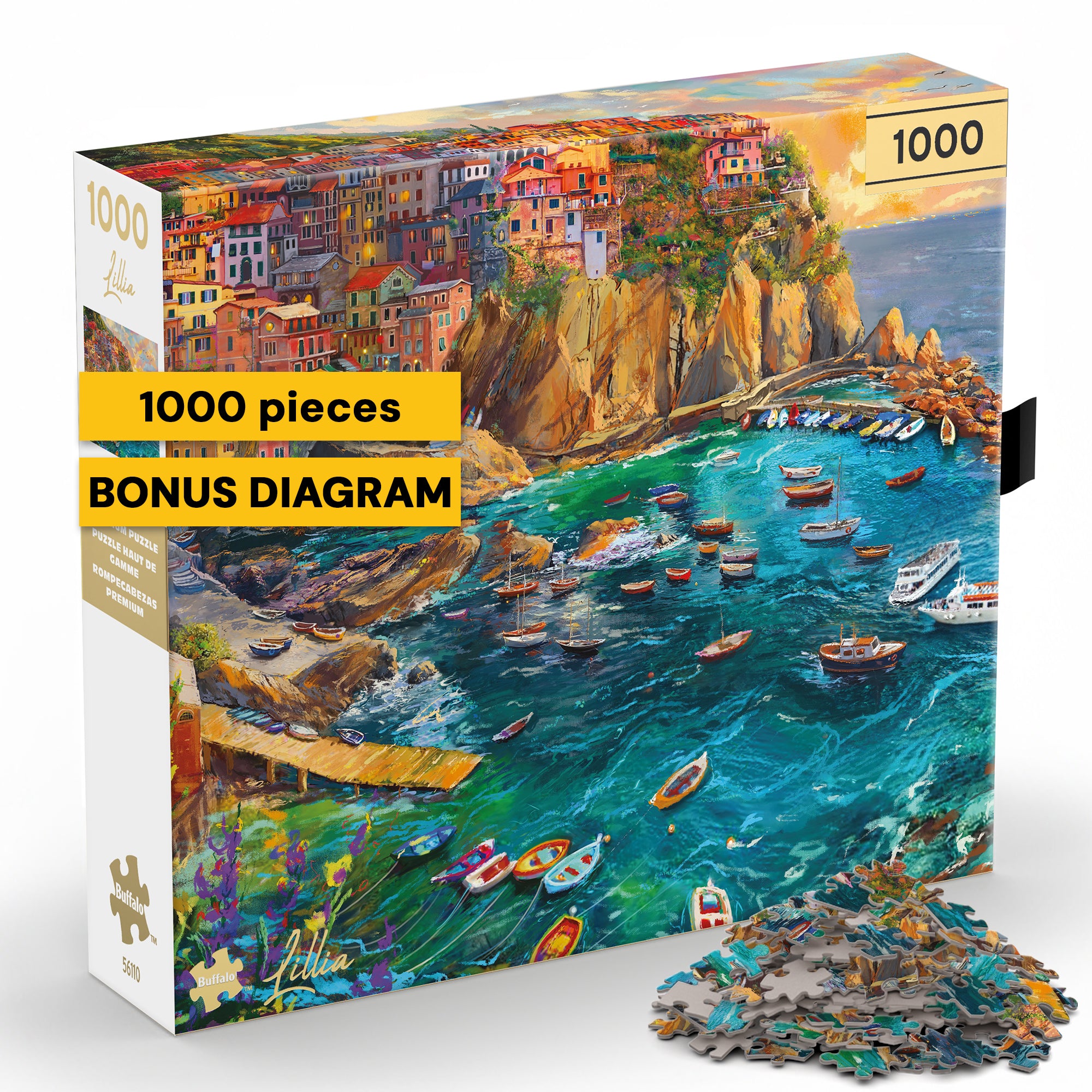 Gold Collection: Cinque Terre Seas – 1000 Piece Jigsaw Puzzle
