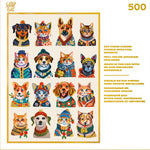 Gold Collection: Dressy Dogs, Cozy Cats 500 Piece Puzzle