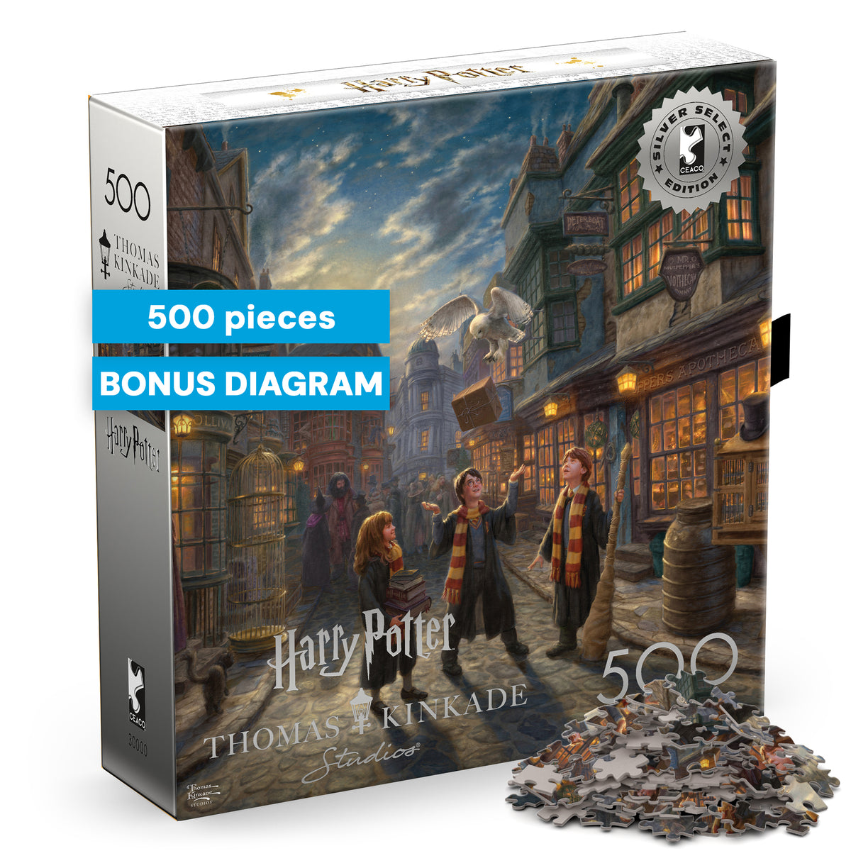 Silver Select: Harry Potter: Diagon Alley (Thomas Kinkade) 500 Piece Puzzle