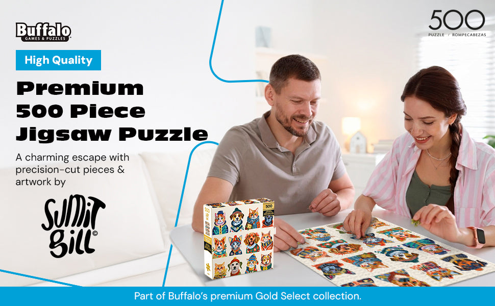 Gold Collection: Dressy Dogs, Cozy Cats 500 Piece Puzzle