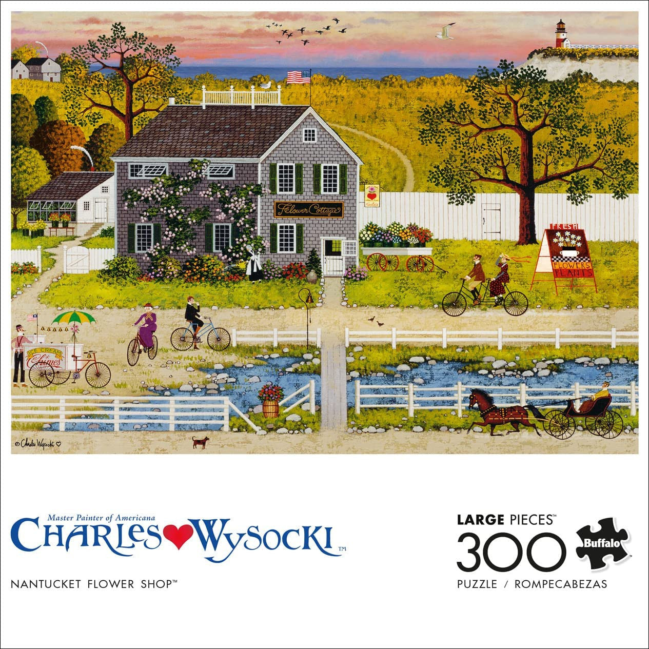 Charles Wysocki Nantucket Flower Shop 300 Piece Jigsaw Puzzle Front