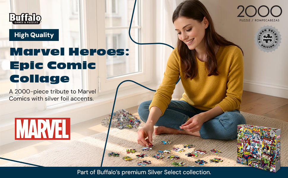 Silver Select: Marvel Comic Collage 2000 Piece Puzzle
