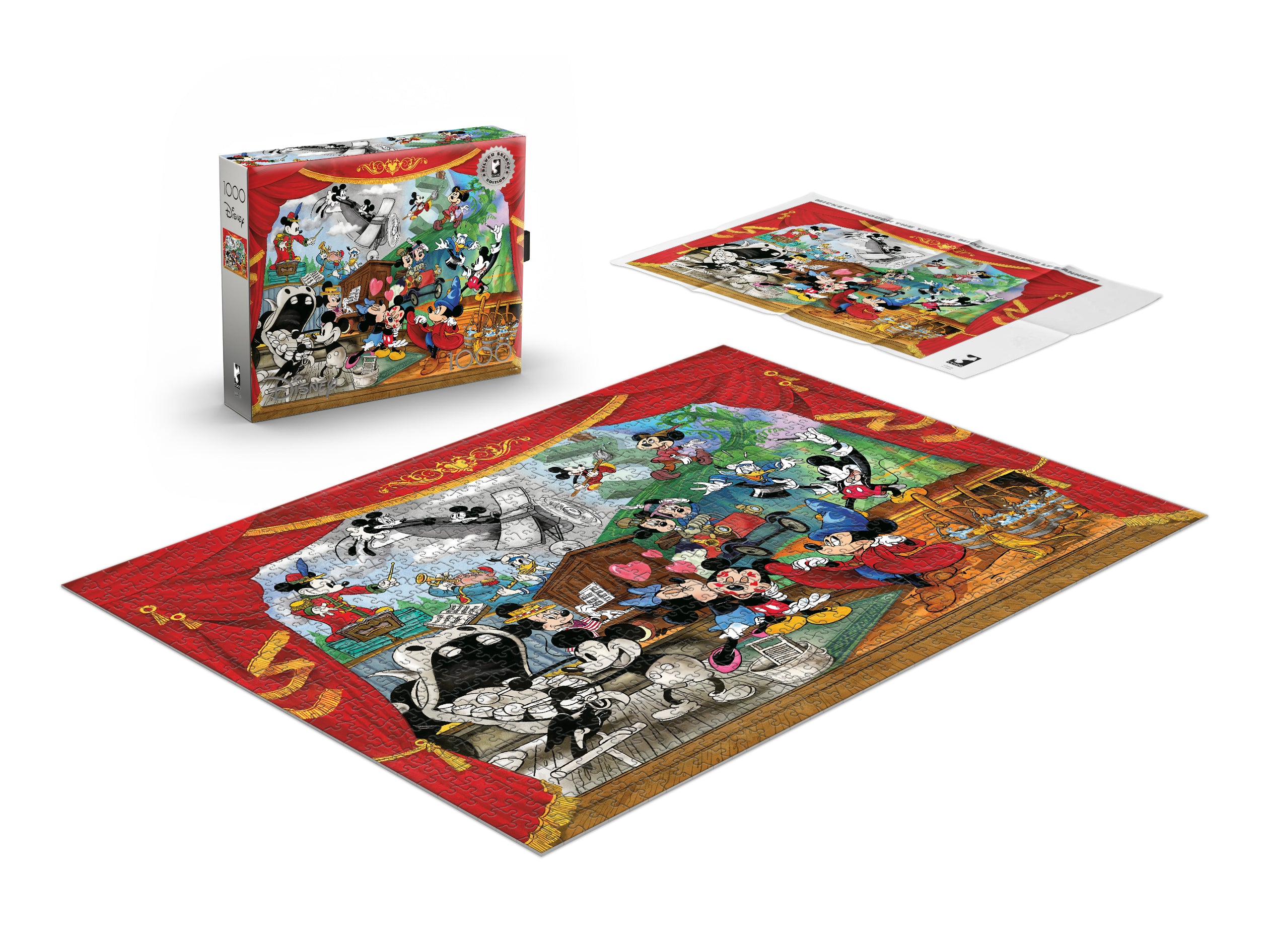 ミッキーマウス。 Silver Select: Thomas Kinkade: Mickey Through the Years 1000 Piece