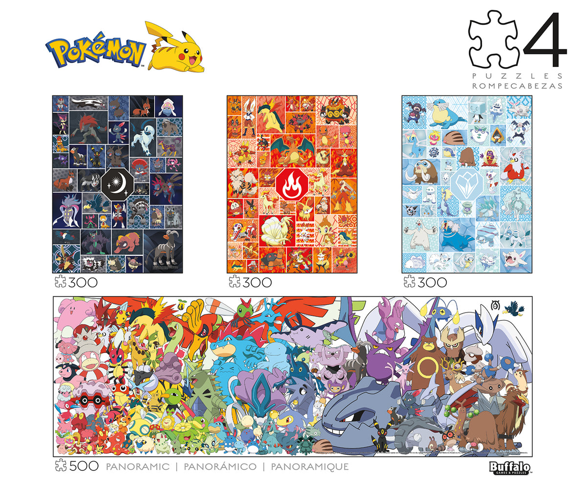 Ceaco - Pokémon 4 in 1 - 300 & 500 piece Jigsaw Puzzle