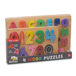 Little Buffalo - 4 Pack Wooden Jigsaw Puzzles for Kids Ages 3+
