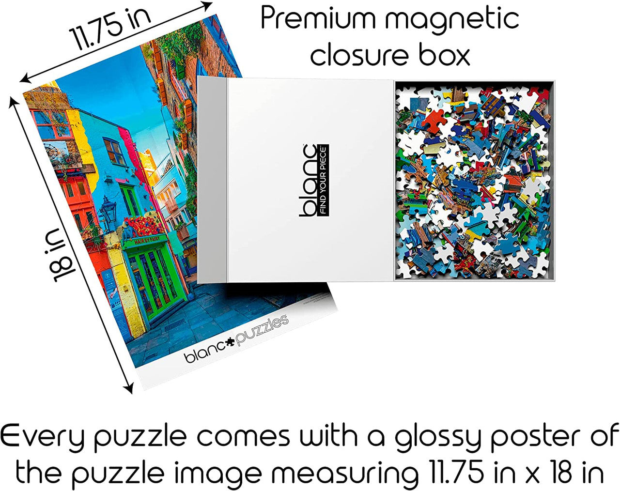 blanc Bright London Streets 500 Piece Jigsaw Puzzle