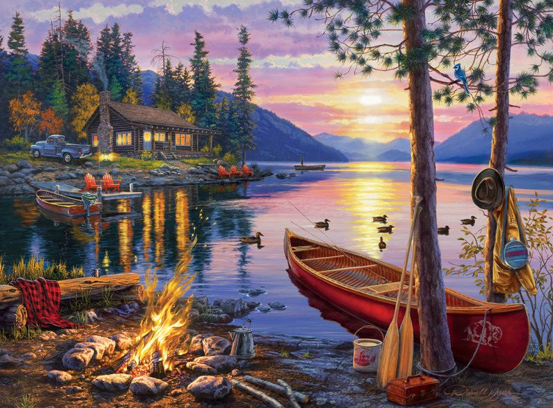 Darrell Bush Canoe Lake 1000 Piece Jigsaw Puzzle Art