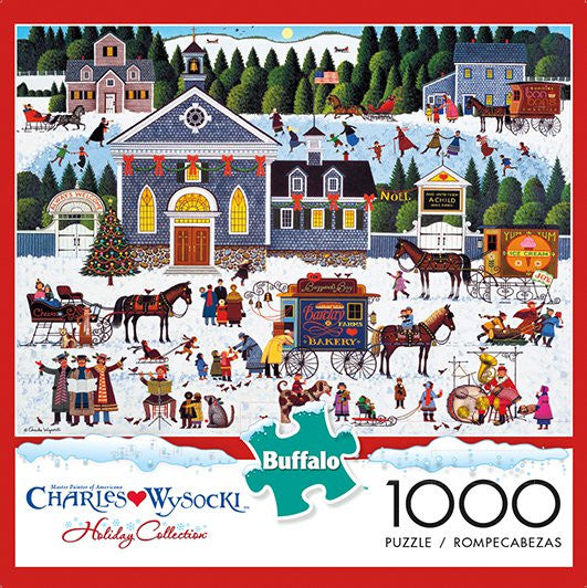 Charles Wysocki Churchyard Christmas 1000 Piece Jigsaw Puzzle Box