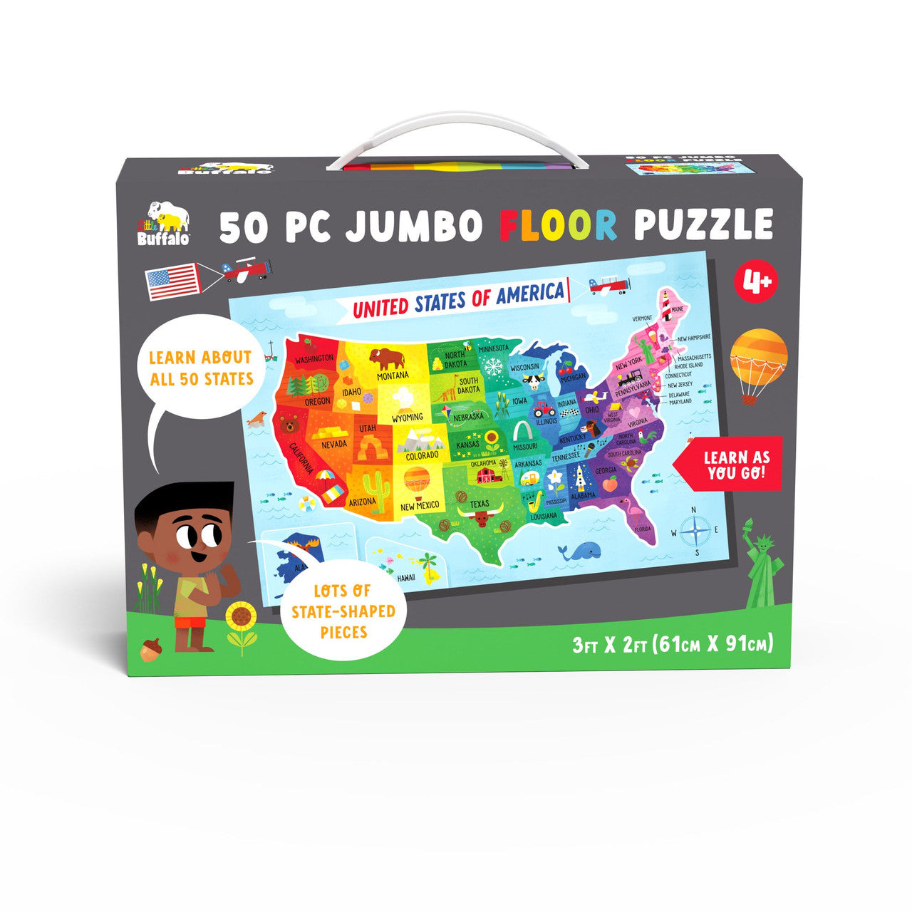 Little Buffalo Map of the USA Jigsaw Puzzle - Kids Puzzles: Ages 4+