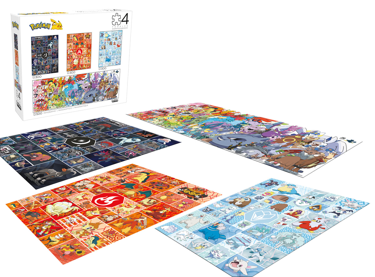Ceaco - Pokémon 4 in 1 - 300 & 500 piece Jigsaw Puzzle