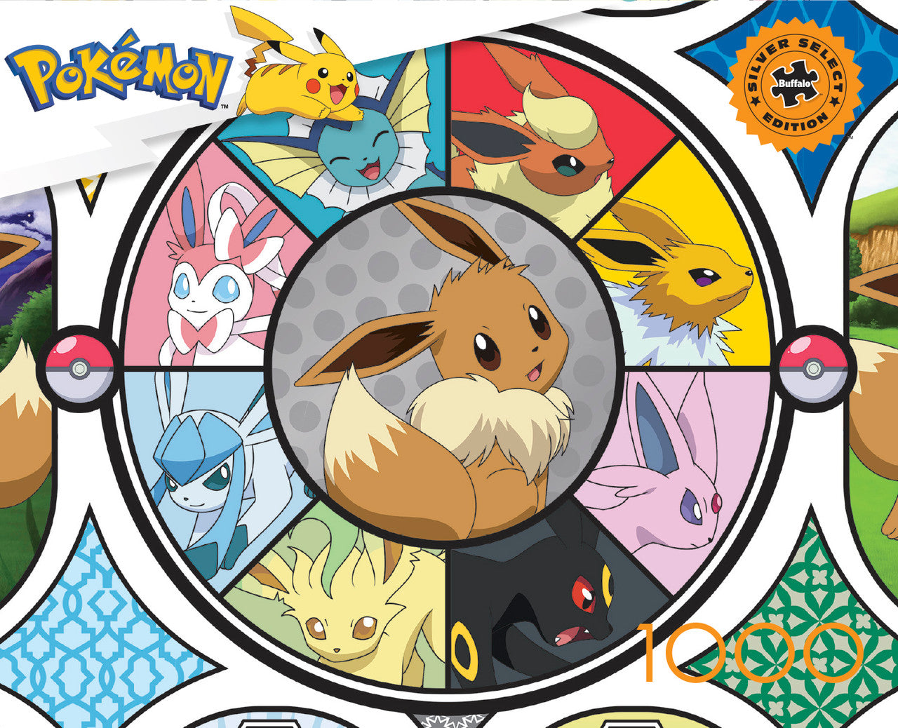 Pokémon - Windows of Eevee 1000 Piece Puzzle (Silver Select Edition) - Giftable Package With Silver Foil Accents