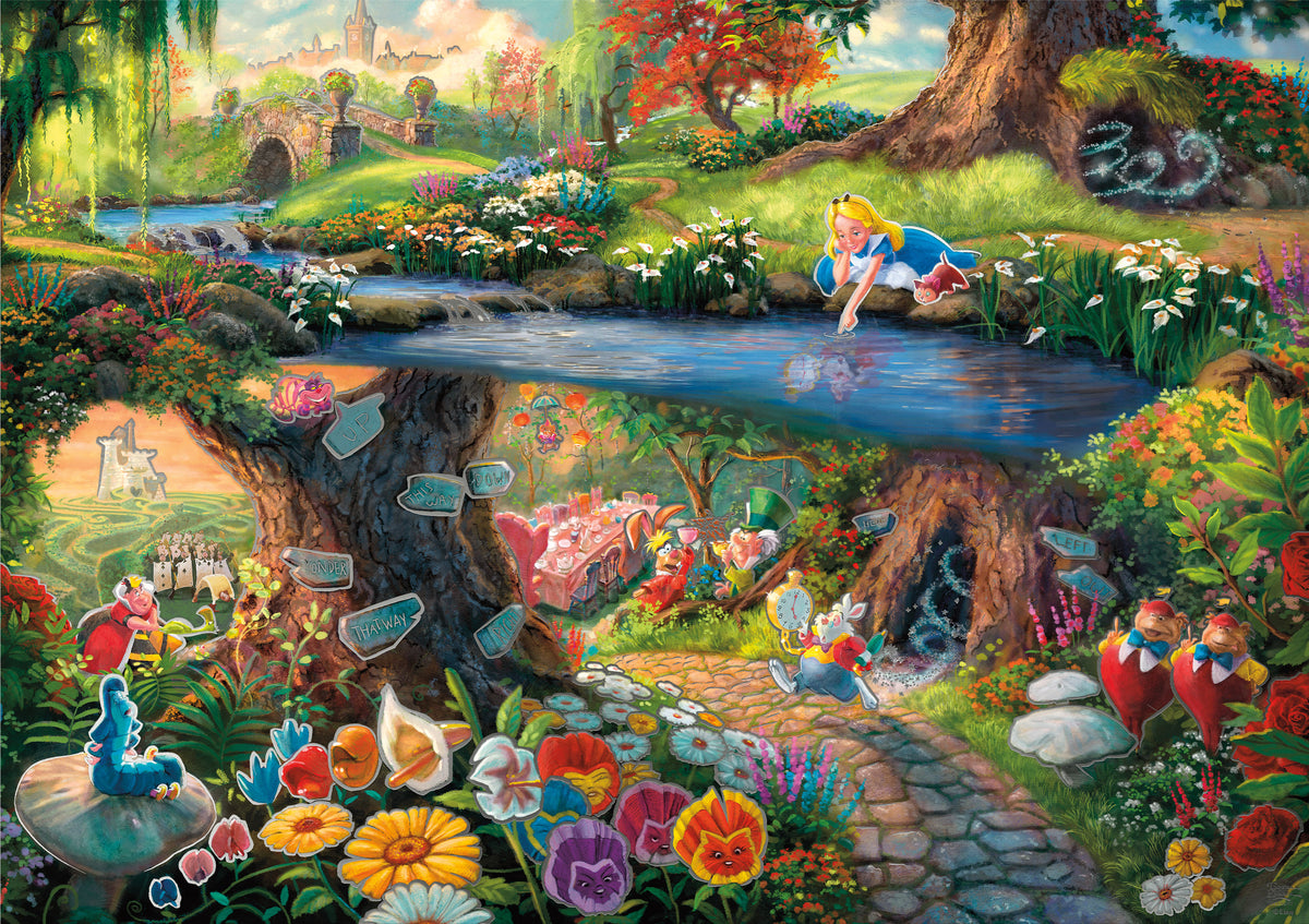 Thomas Kinkade Disney Silver Select: Alice in Wonderland 500 Piece Puzzle