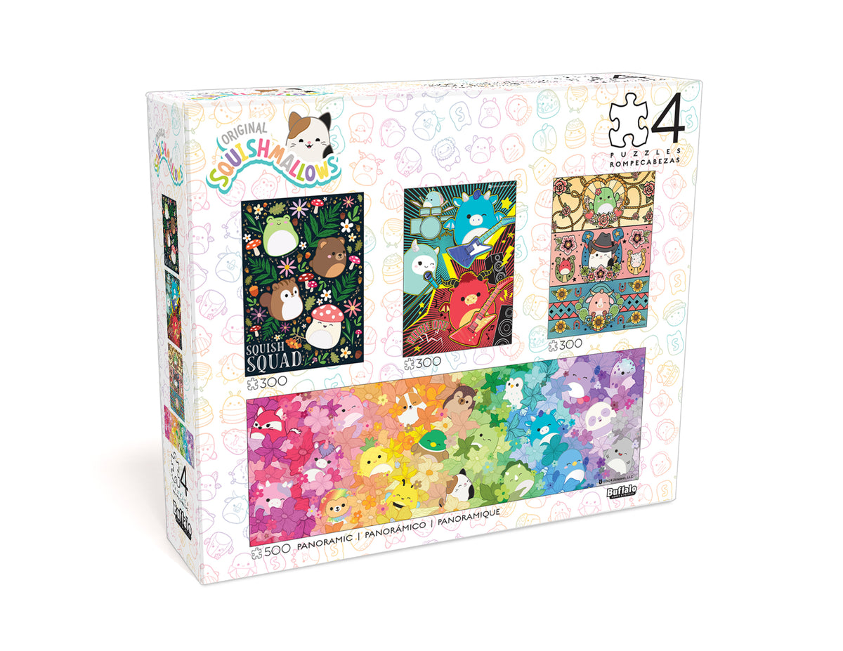 4 X 1 Multipack - Squish Multipack 2024 Squishmallows 500 & 300 Piece Puzzles