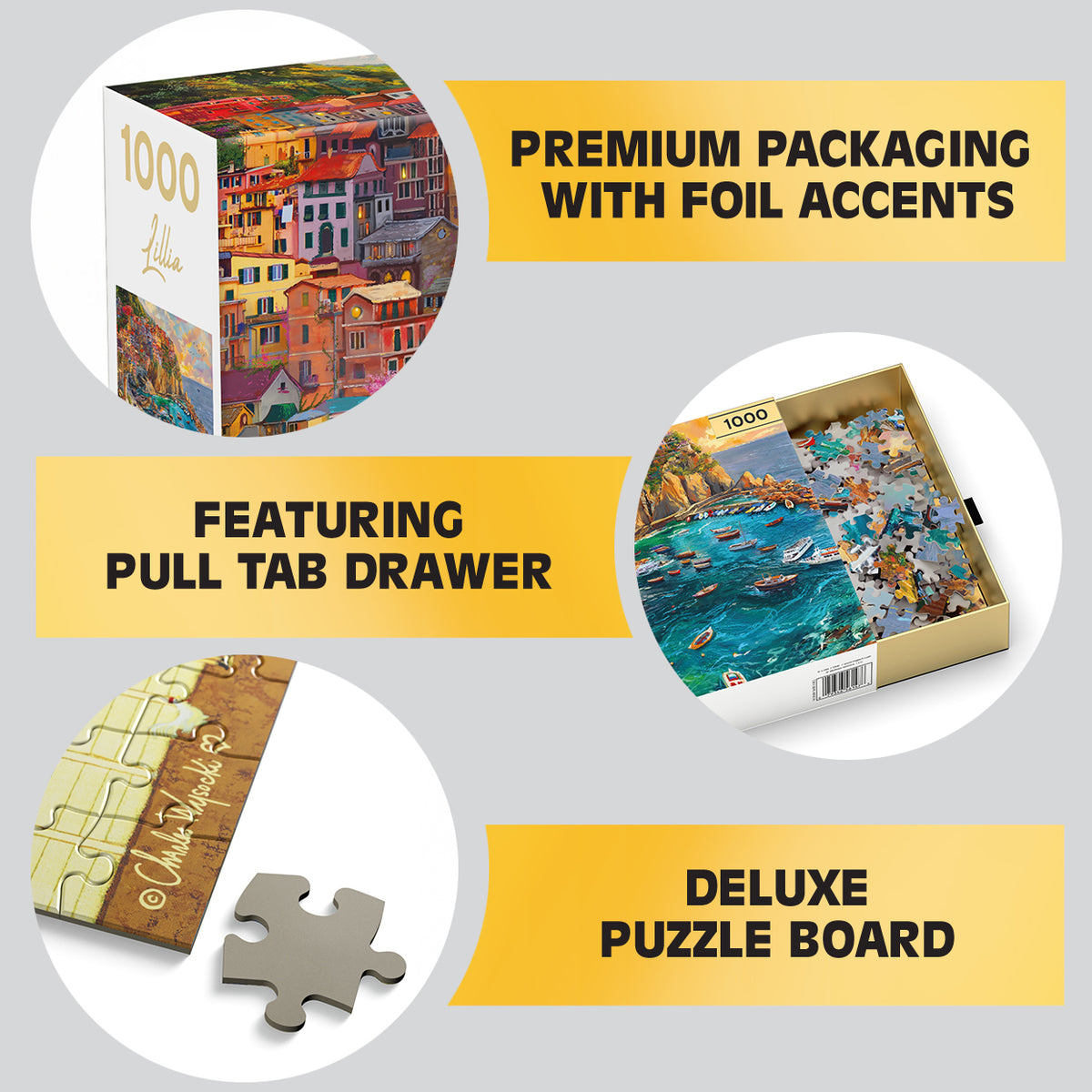 Gold Collection: Cinque Terre Seas – 1000 Piece Jigsaw Puzzle