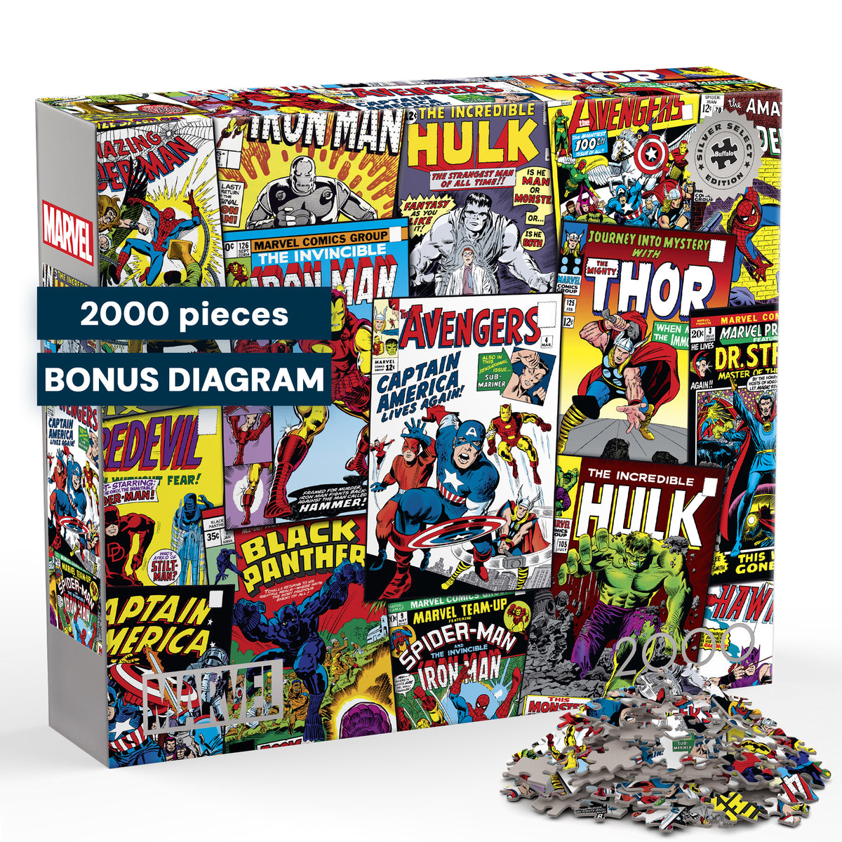 Silver Select: Marvel Comic Collage 2000 Piece Puzzle