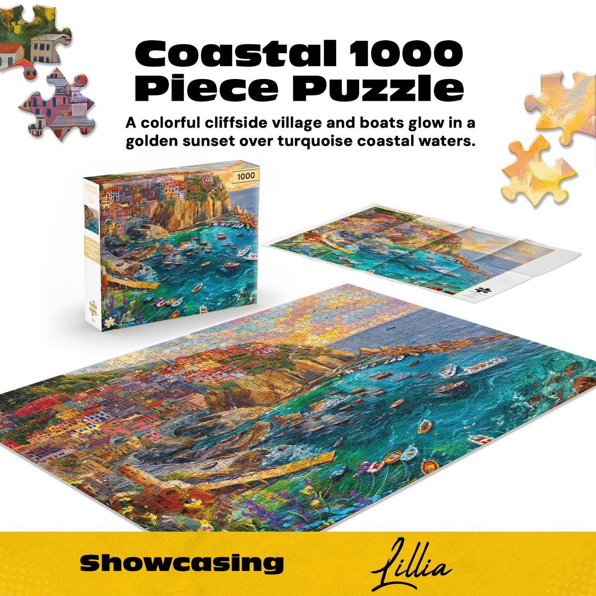 Gold Collection: Cinque Terre Seas – 1000 Piece Jigsaw Puzzle