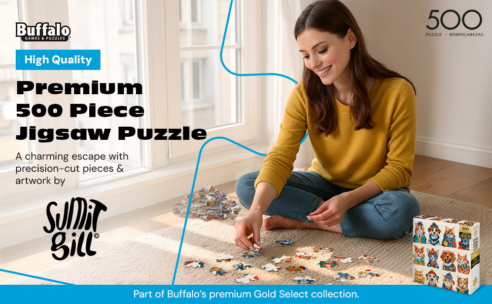 Gold Collection: Dressy Dogs, Cozy Cats 500 Piece Puzzle