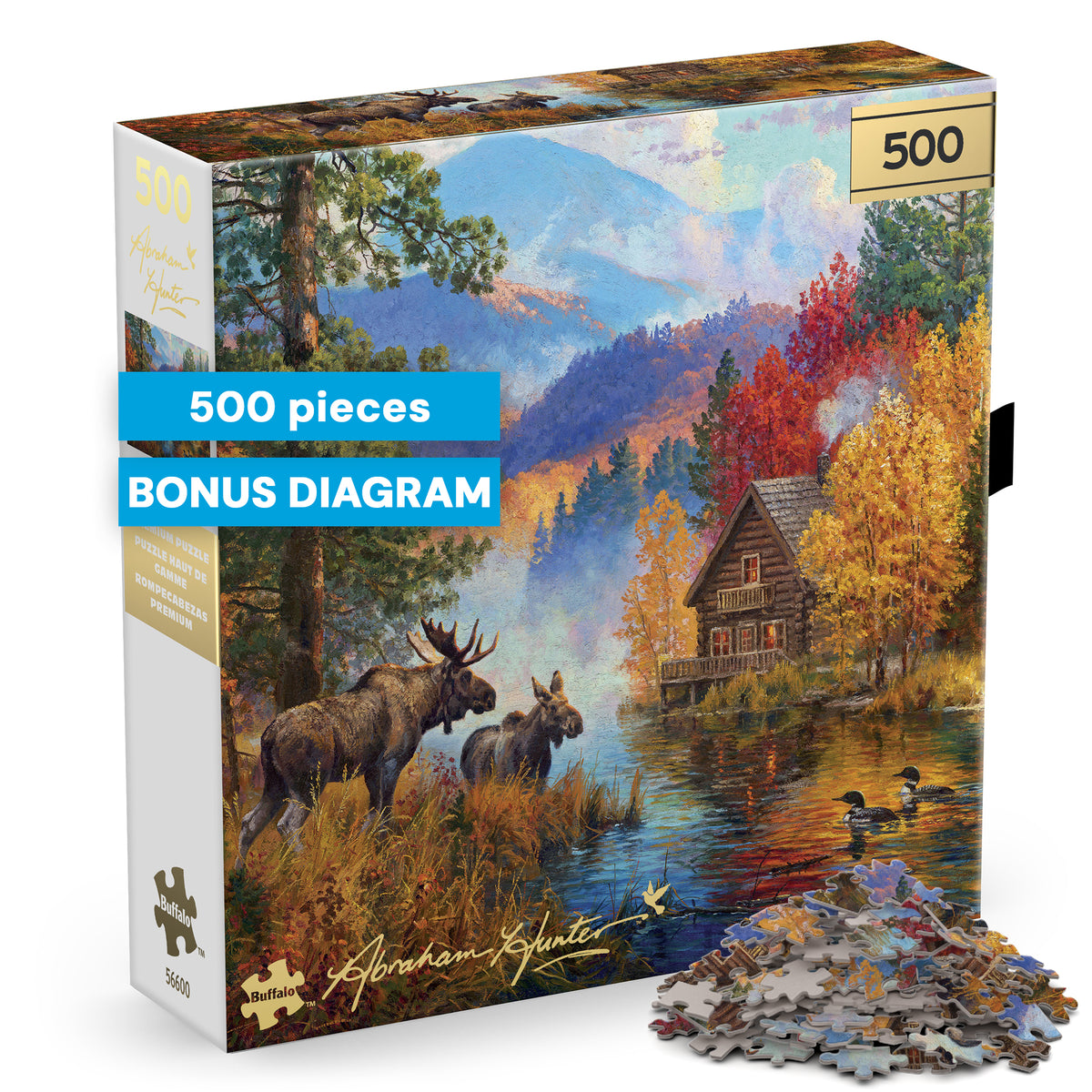 Gold Collection – Adirondack Lake 500 Piece Jigsaw Puzzle - Abraham Hunter