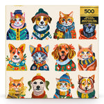 Gold Collection: Dressy Dogs, Cozy Cats 500 Piece Puzzle