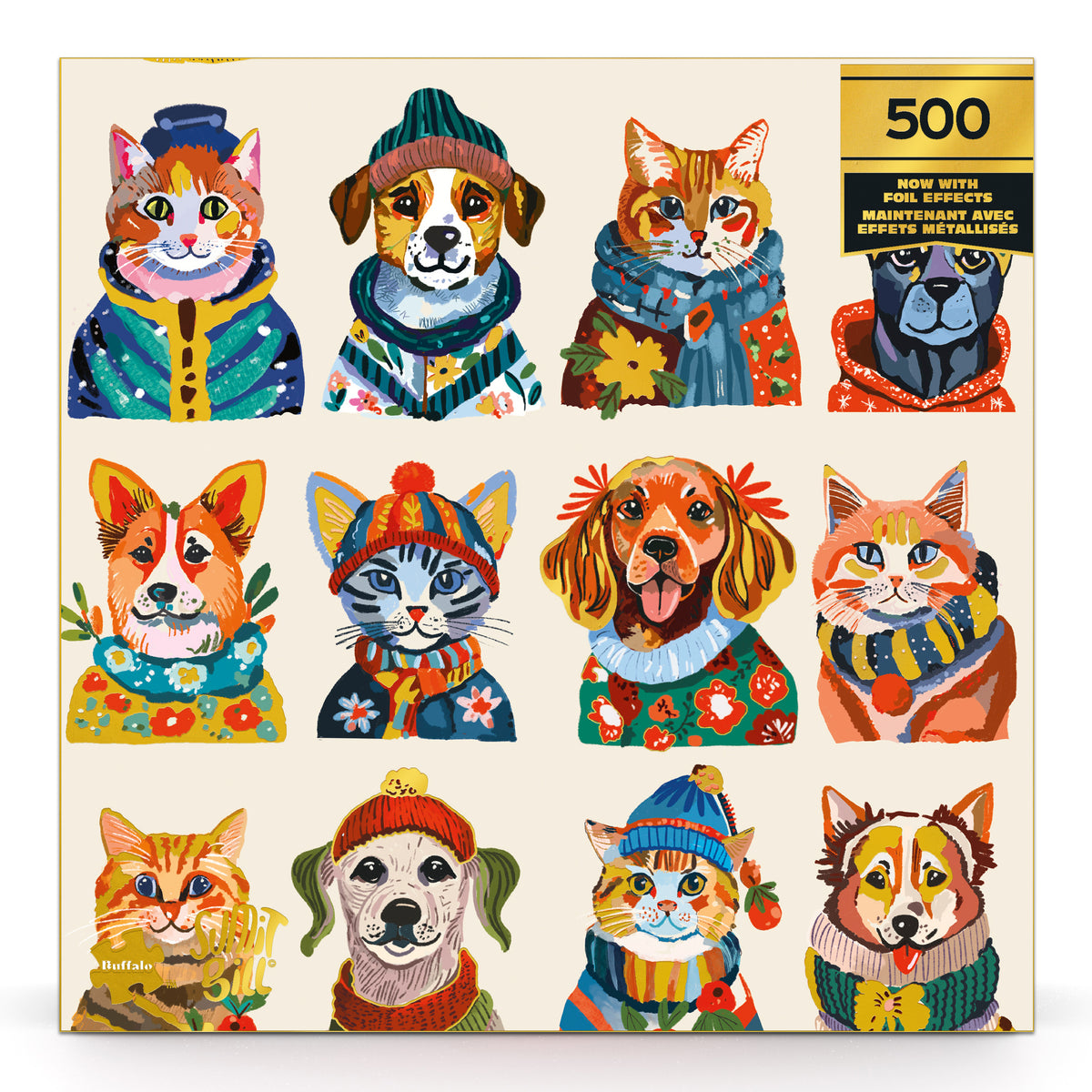Gold Collection: Dressy Dogs, Cozy Cats 500 Piece Puzzle