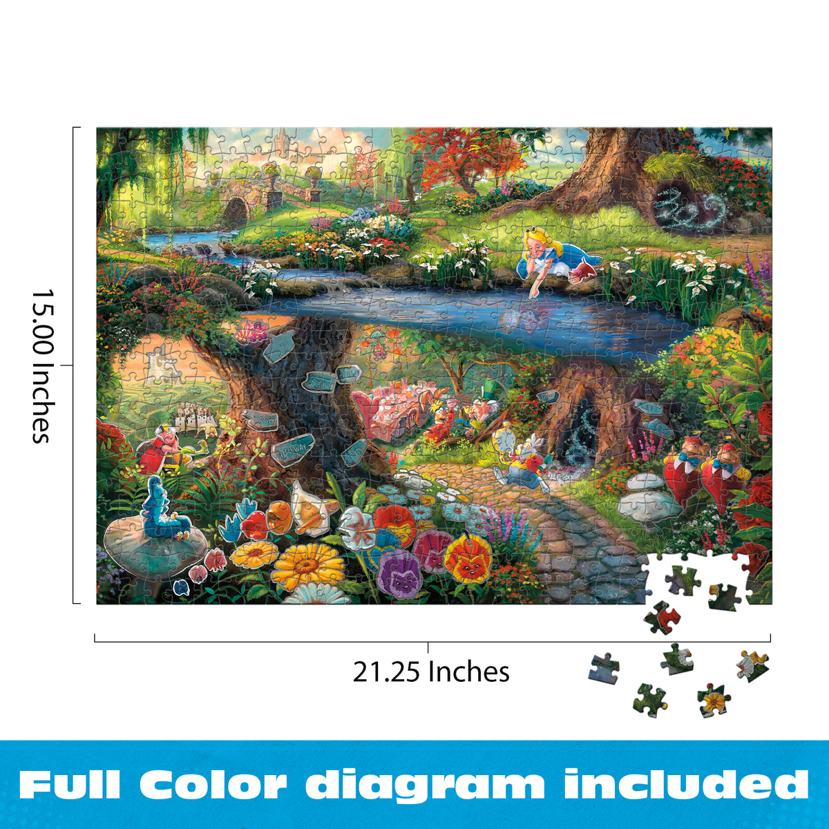 Thomas Kinkade Disney Silver Select: Alice in Wonderland 500 Piece Puzzle