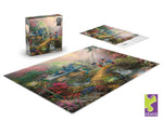 Silver Select: Mickey + Minnie Sweetheart Bridge, Thomas Kinkade Disney Dreams 500 Piece Puzzle