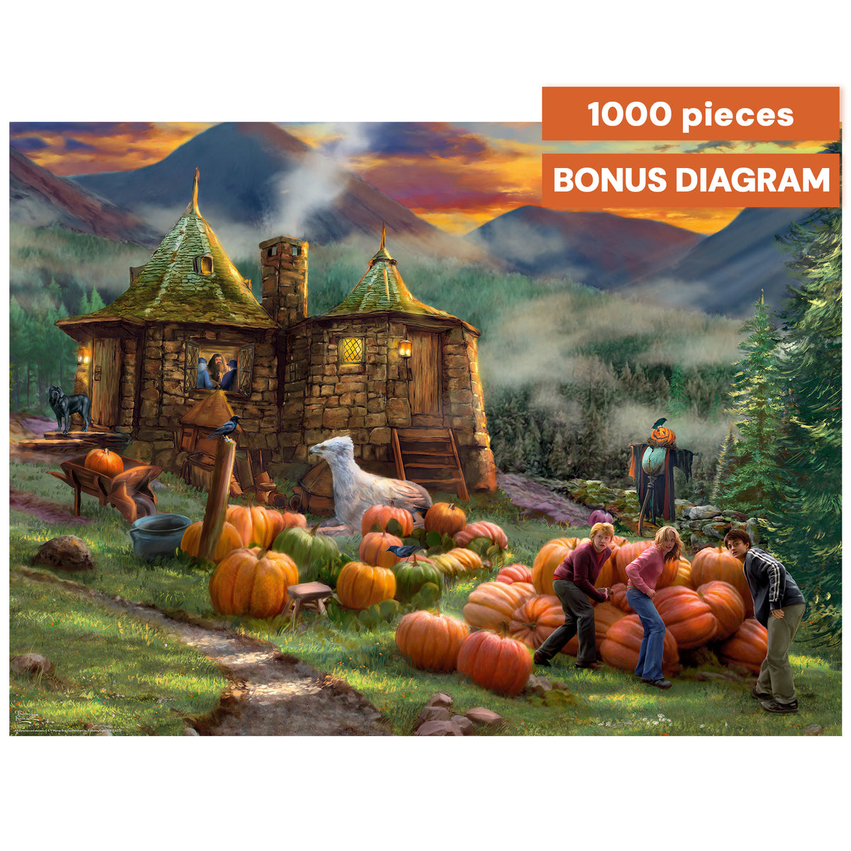 Ceaco Silver Select - Thomas Kinkade Harry Potter - Hagrid’s Hut - 1000 Piece Silver Select Jigsaw Puzzle