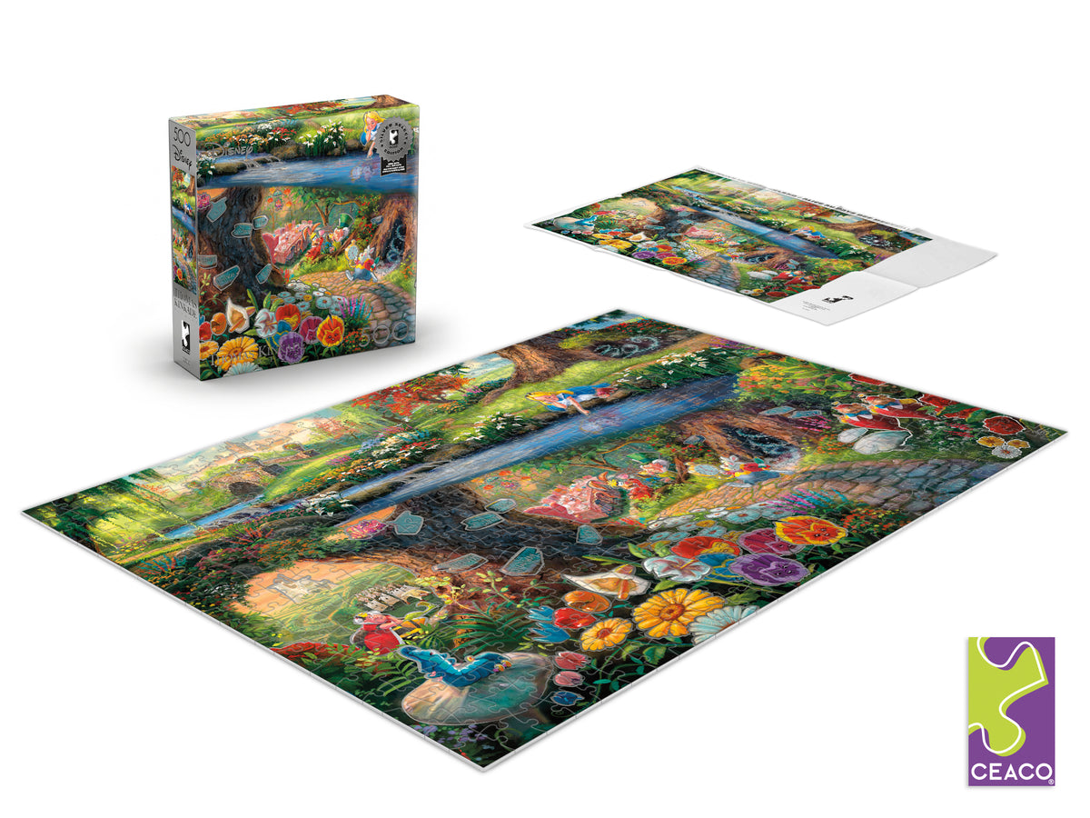 Thomas Kinkade Disney Silver Select: Alice in Wonderland 500 Piece Puzzle