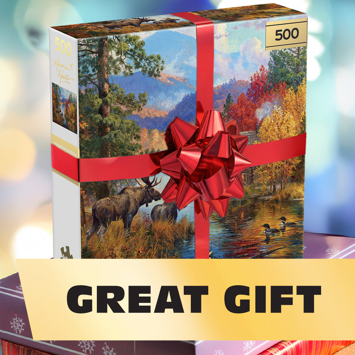 Gold Collection – Adirondack Lake 500 Piece Jigsaw Puzzle - Abraham Hunter