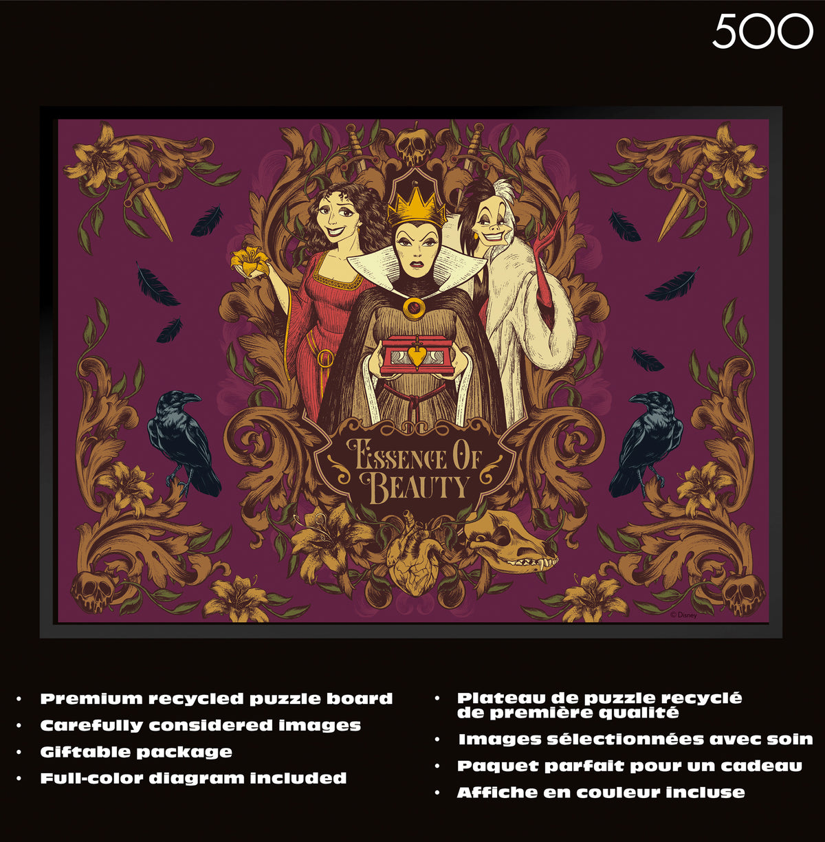 Ceaco – 500 Piece Disney Noir SVillians Essence Of Beauty Jigsaw Puzzle