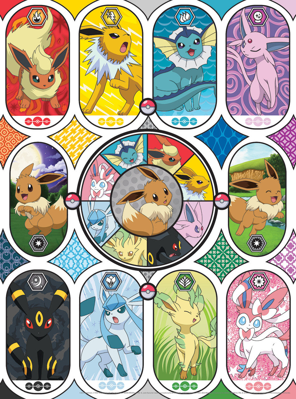 Pokémon - Windows of Eevee 1000 Piece Puzzle (Silver Select Edition) - Giftable Package With Silver Foil Accents