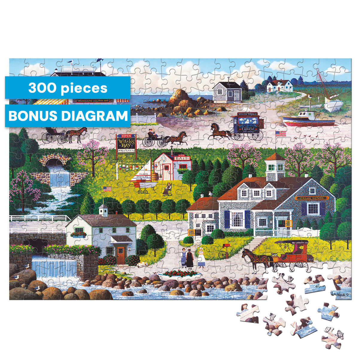 Charles Wysocki: Cricket Hawk Harbor 1000 Piece Puzzle